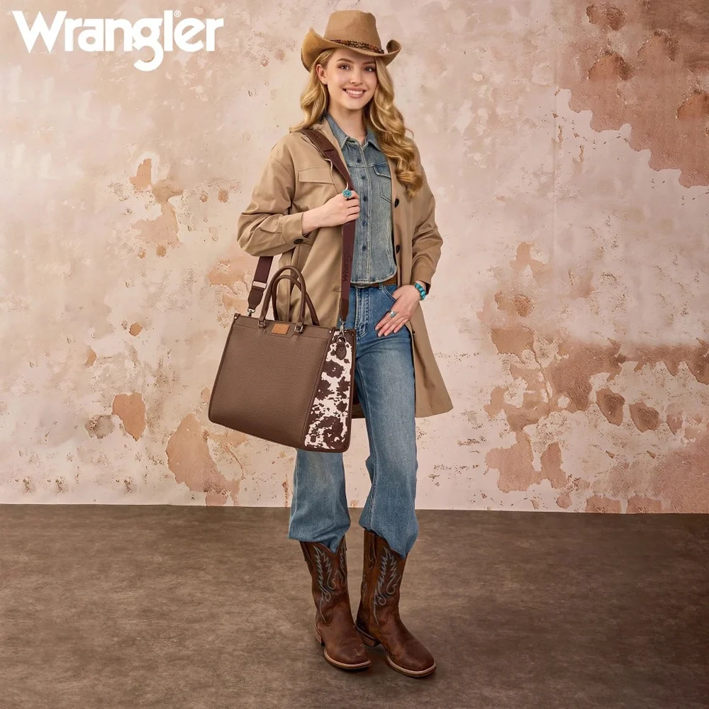 Wrangler Carry-All Large Tote Work Tote /Crossbody Coffee - Picture 2 of 6